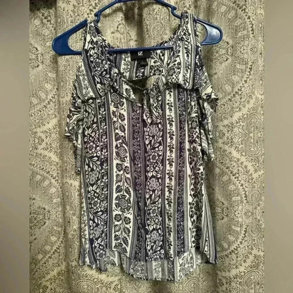 IZ Byer Woman’s Cold Shoulder Blouse